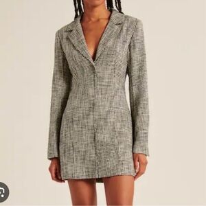 Abercrombie Houndstooth Tweed Mini Blazer Dress - Medium